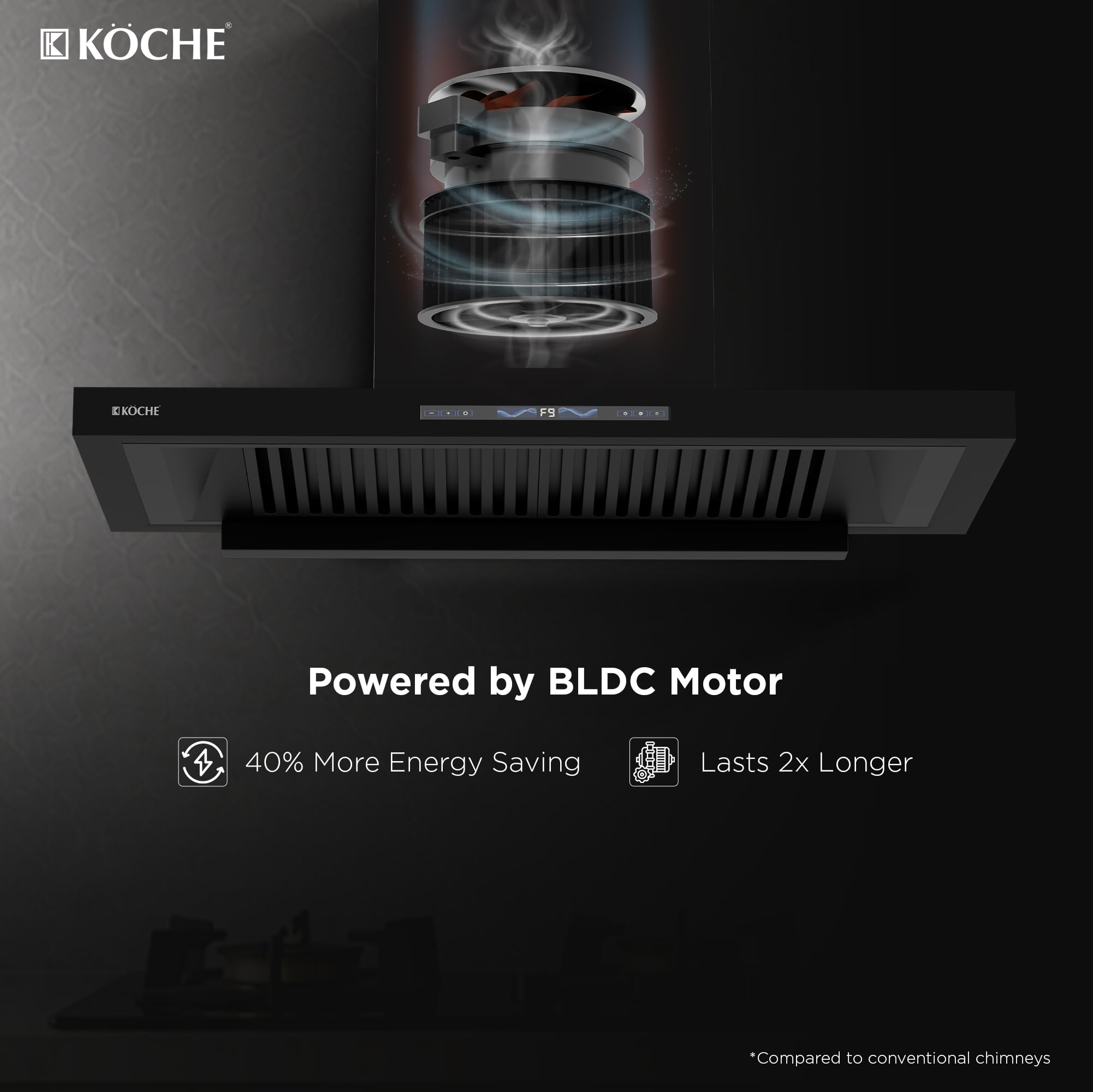 KOCHE STARK Kitchen Chimney - Filterless & Smart -3