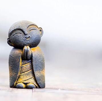 OwMell Japanese Jizo Monk Buddha Statue Figurine Aquarium Garden Decor