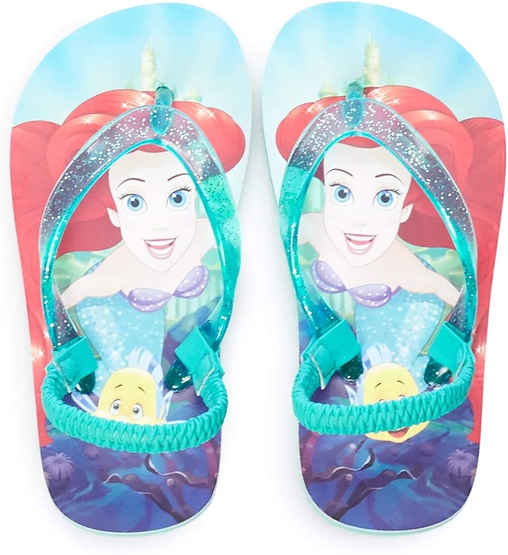 Toddler Girls Ariel The Little Mermaid Glitter Flip Flop Sandals