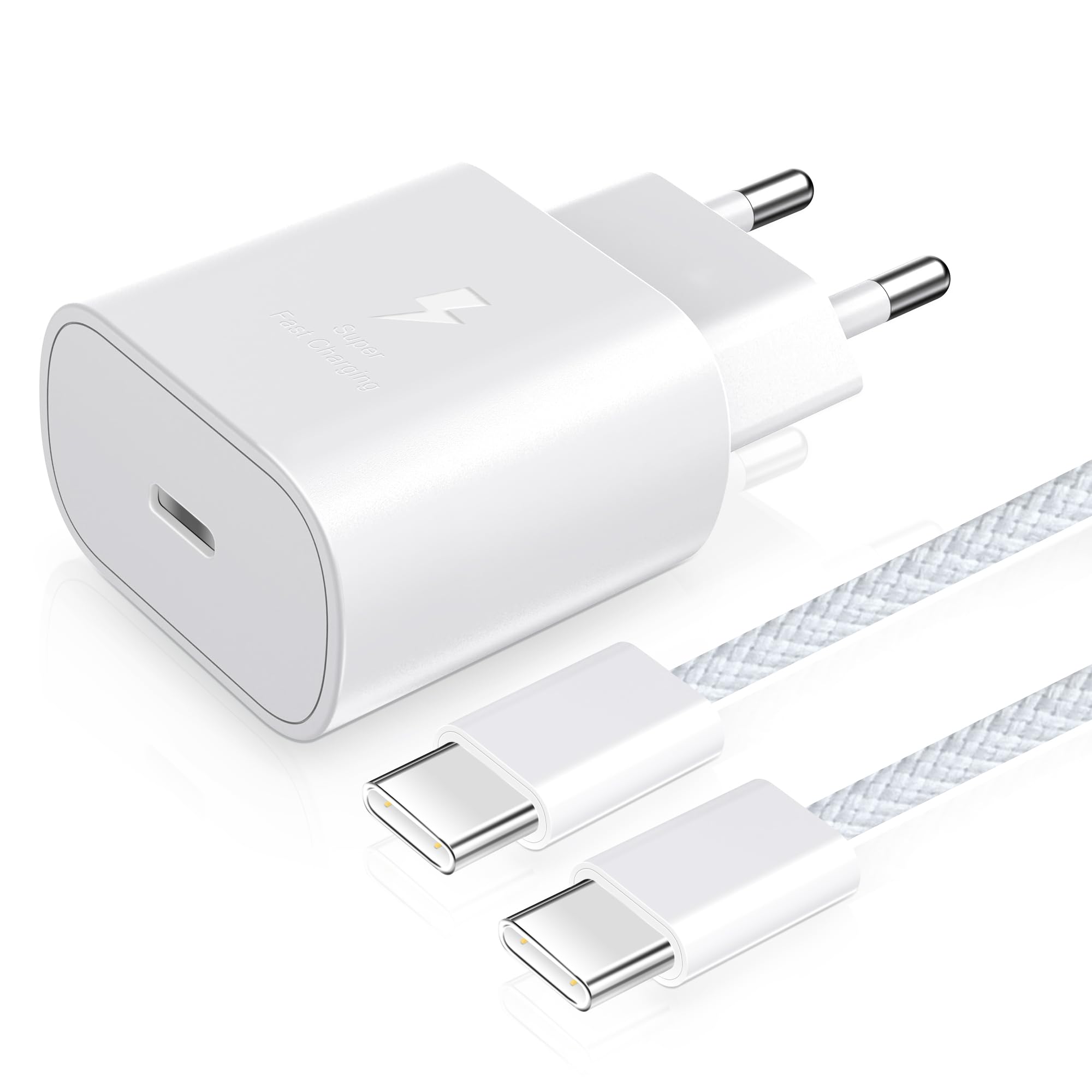 YISH Cavo USB C USB C： 3A Cavo USB Type-C To Type-C 60W 1M Cavi USB C C Nylon Intrecciato Filo con 25W Caricatore Type C