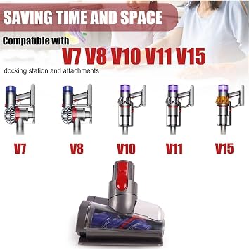 Dyson V7 V8 V10 V11 V15 İle Uyumlu Anti-Tangle Mini Motorlu Başlık - Saç Ve Evcil Hayvan Tüyü Temizleyici