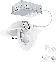 Vista 7 de Luz empotrada LED de 3 pulgadas - 7W de cardán sin lata de bronce cepillado al óleo Intertek Lighting, luminaria de globo ocular regulable, foco