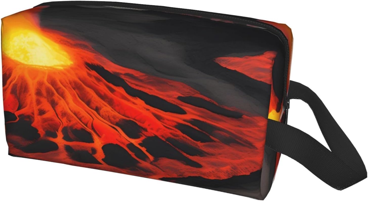 Kilauea Volcanos Print Large Capacity Travel Toiletry Bag for Women Men Cosmetic Pouch Daily Organizer image 2