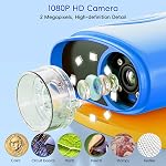 Temodu Microscope pour enfants 2.0" Écran 1000X Microscope numérique pour enfants, Mini Microscopes portatifs de poche pour enfants Cadeau du festival d'anniversaire, éducation scientifique Jouets amusants pour garçons Filles 4-12 ans (bleu)