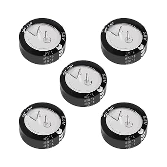 SING F LTD 5PCS Super Capacitor 5.5V 1.5F C-Type Button Capacitor High Energy Low Resistance High Consistency for Consumer Electronics Toys