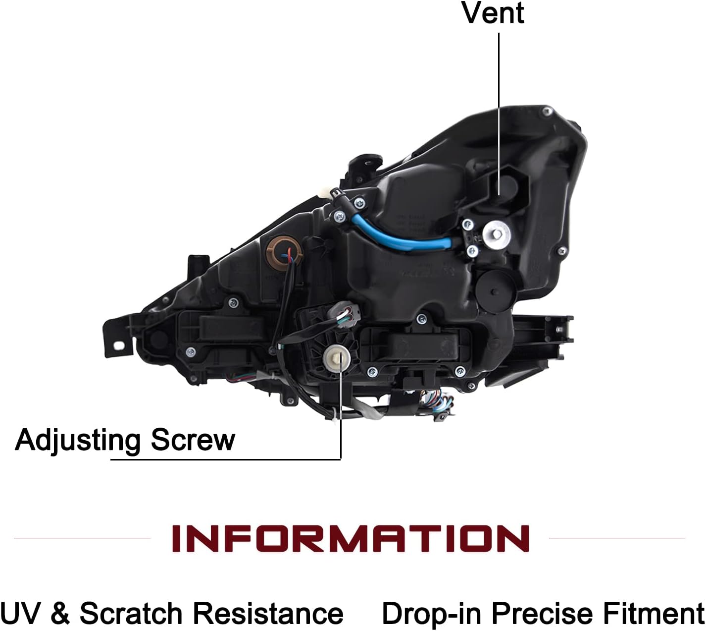 JSBOYAT Full LED Headlight Assembly Replacement for 2014-2016 Lexus IS350 2014-2015 IS250 2016 IS200t IS300 Headlamp w/o AFS Right Passenger Side