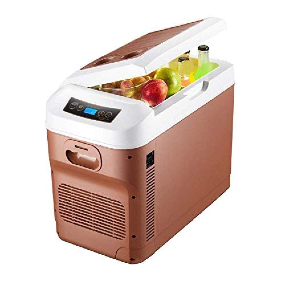 ZLM Frigorifero Portatile per Auto/Auto e casa Frigorifero Elettrico Portatile Caldo e Freddo Mini Frigorifero Portatile da Esterno Gratuito 28L Marrone