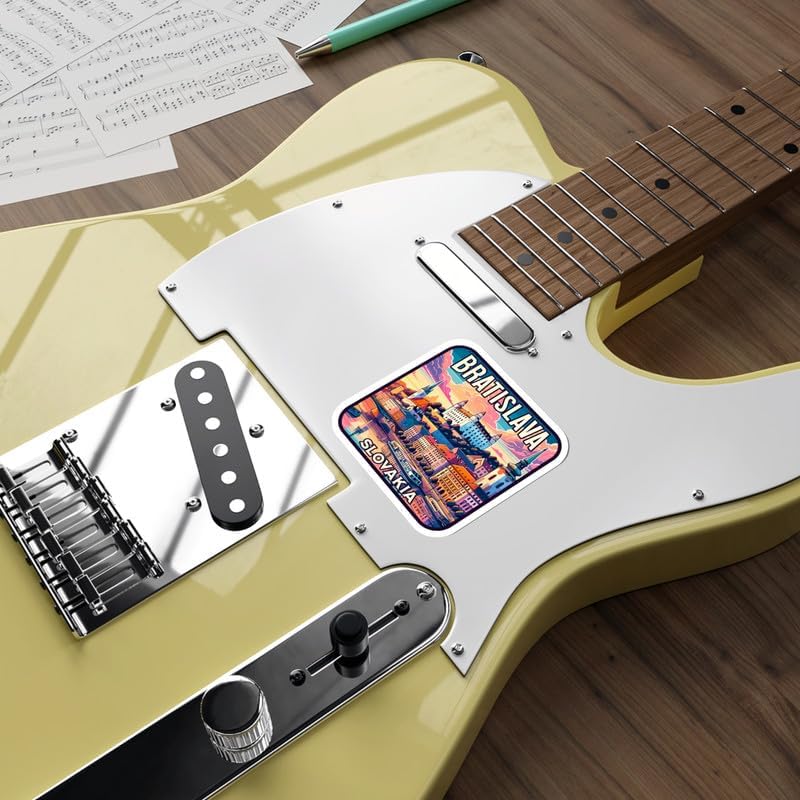 Miniatura 6 de Bratislava - Calcomanía de recuerdo de Eslovaquia resistente a la intemperie, de vinilo, pequeña, impermeable, para botella de agua, taza, libro de