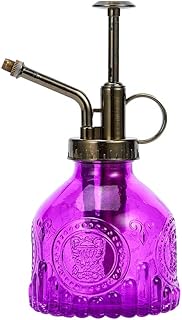 Ebristar Glass Plant Mister Spray Bottle, 6.5" Tall Vintage Plant Spritzer Watering Can, Succulent Watering Bottle with Top Pump, Small Plant Sprayer Mister for Indoor Outdoor House Plant - Purple
