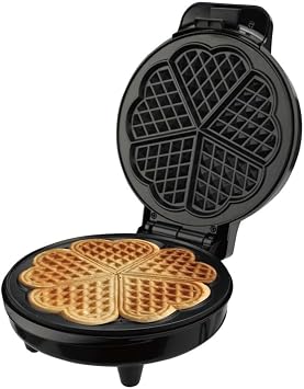 Heart Waffle Maker with Non-Stick Coating Plate Waffle Maker Waffle Iron Machine Waffle Deep Cooking Plate 5 Heart Waffles A