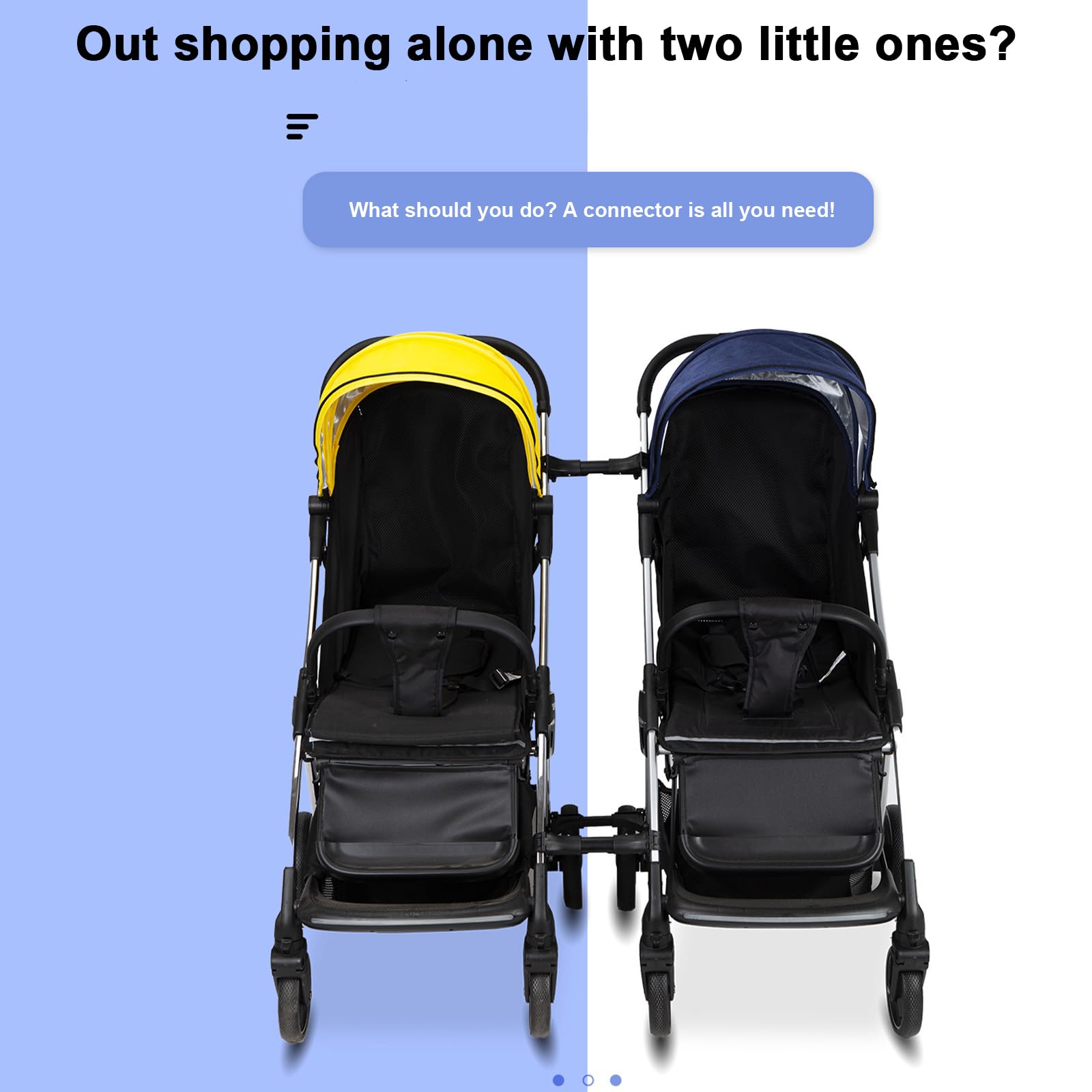Connecteur De Poussette Pour Bébé En Aluminium Universel Noir | Connecteur De Poussette Pour Bébé Compatible Avec La Plupart Des Poussettes Pliantes Légères Pour Un Usage Pratique