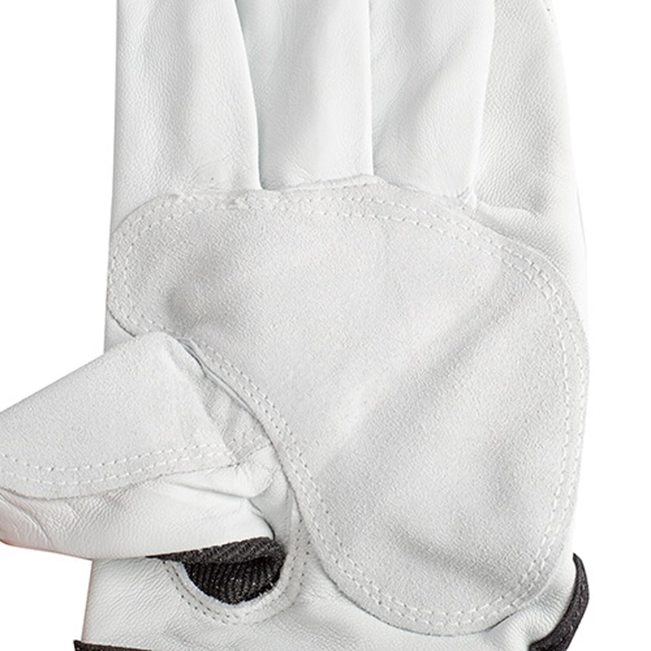 John Tillman and Co Medium Black and White TrueFit Goatskin and Spandex Full Finger Mechanics Gloves with ElasticHook and Loop Cuff