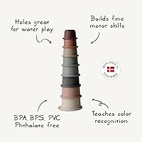 Vista 3 de mushie Juguete de tazas apilables Hecho en Dinamarca (Retro)