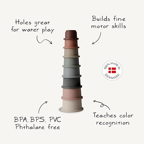 Miniatura 3 de mushie Juguete de tazas apilables Hecho en Dinamarca (Retro)