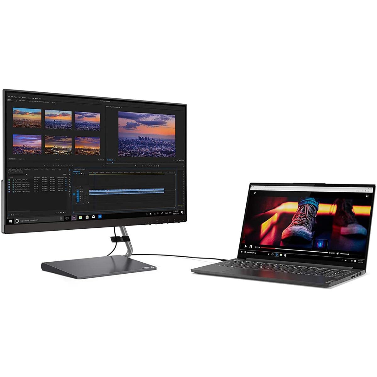 Lenovo Q24h-10 23.8-inch QHD 2560 x 1440 USB-C LCD Monitor LED Backlit AMD FreeSync 75Hz 4ms 99% sRGB Speakers Low Blue Light product thumbnail 8