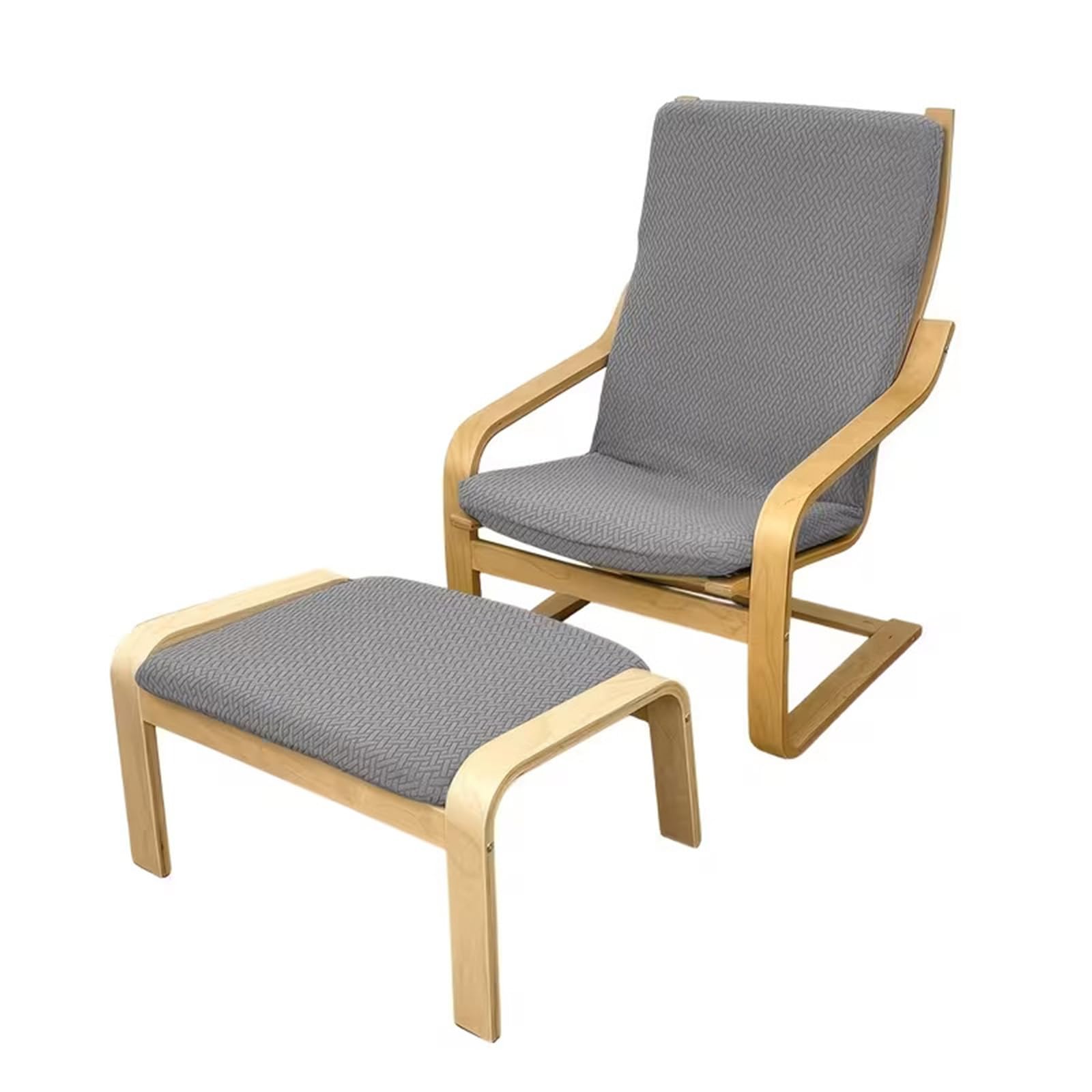 Chair Cover Set of 2 for Poang Chair - Stretch Replacement (Medium Gray)