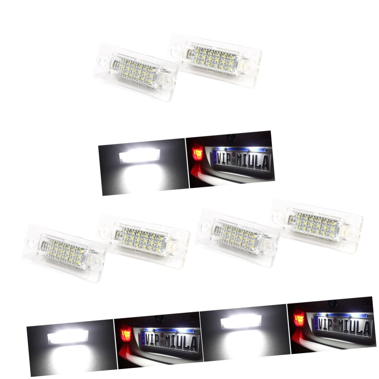 SHERCHPRY 6piezas Led De Placa De Matrícula Para Automóviles Iluminación Leds Instalación Duración Consumo Energético