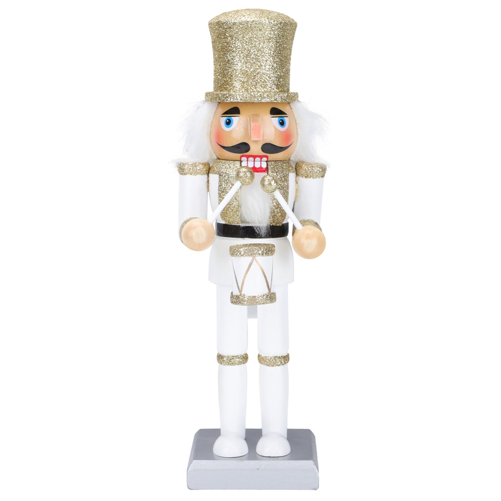 VOSAREA Christmas Nutcracker Figure Wooden Nutcracker King Wooden Nutcracker Ornament for Christmas Desktop Home Decor (26CM, Drum)