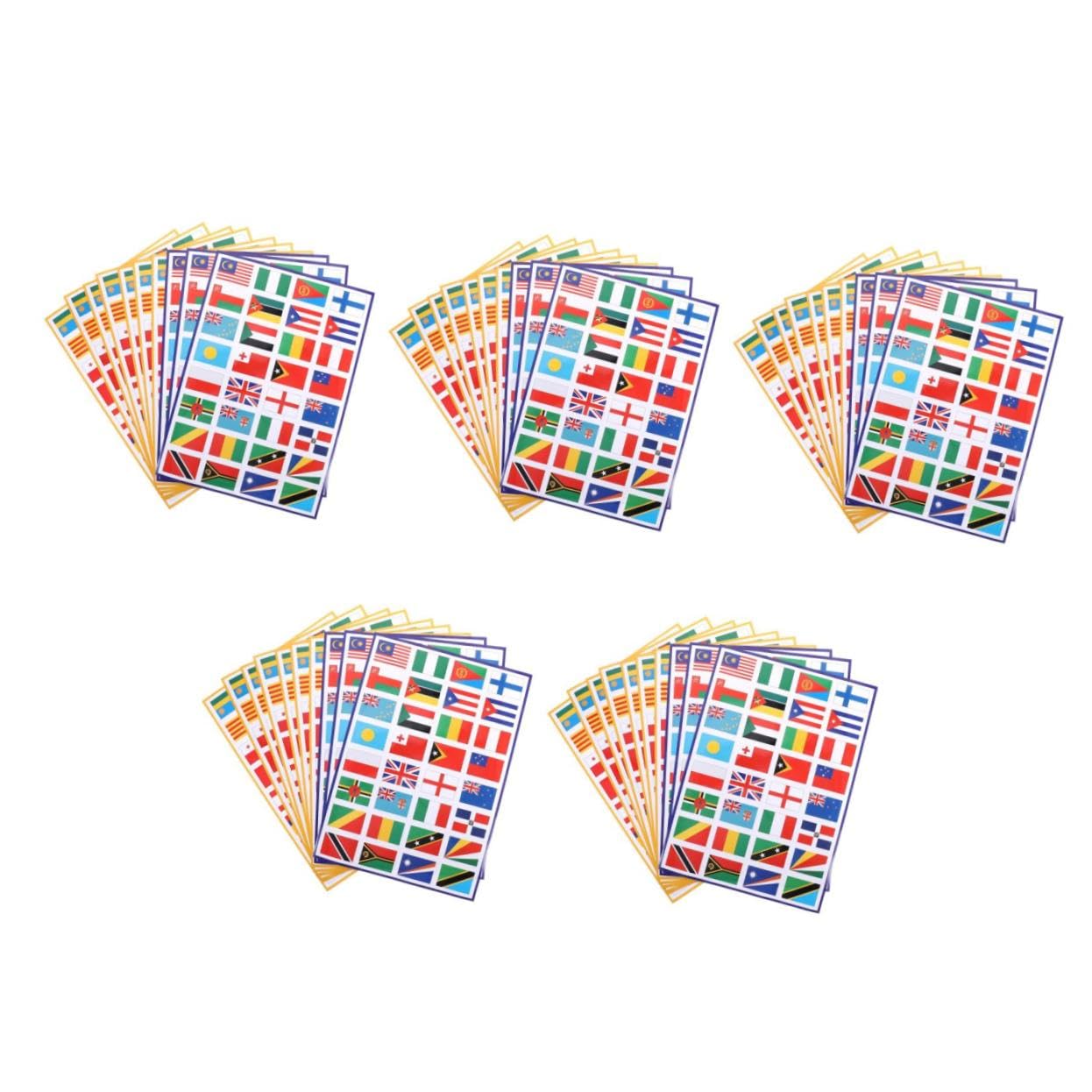 Toyvian 50 Sheets Country Flag Stickers Adhesive Flag Decals Decorative Stickers for Home Office Decor Random Style