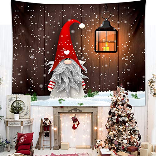 Wttorde Christmas Gnome Tapestry，Wall Hanging Tapestries For Party Bed Living Room Home Decor,High Definition Digital Printing Design- 59" X 79" (150 X 200Cm) #TOP7