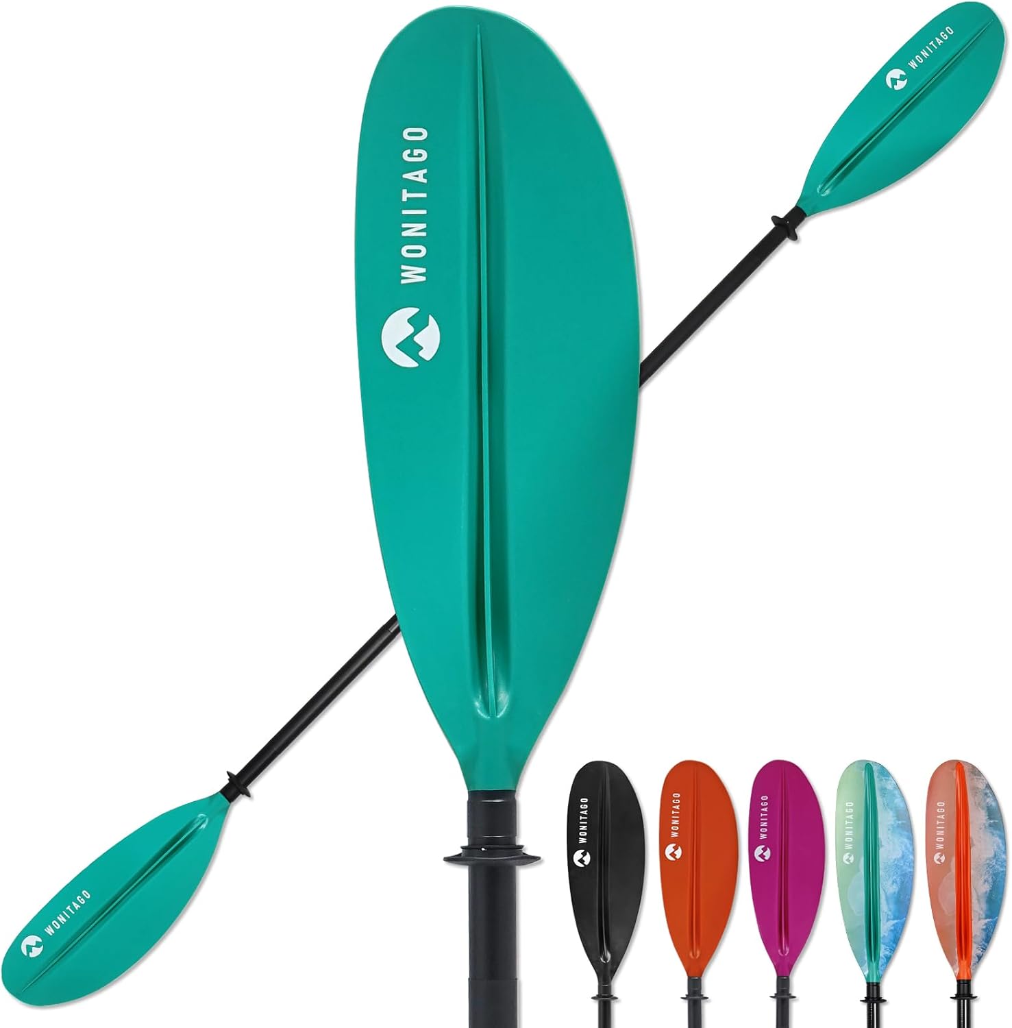 Kayak Paddles with Aluminum Shaft and Reinforced PP Blade, Floating Kayaking Oars, 2 Piece, 220 cm/86 in-230 cm/90 in Kayak Paddles with Aluminum Shaft and Reinforced PP Blade, Floating Kayaking Oars, 2 Piece, 220 cm/86 in-230 cm/90 in