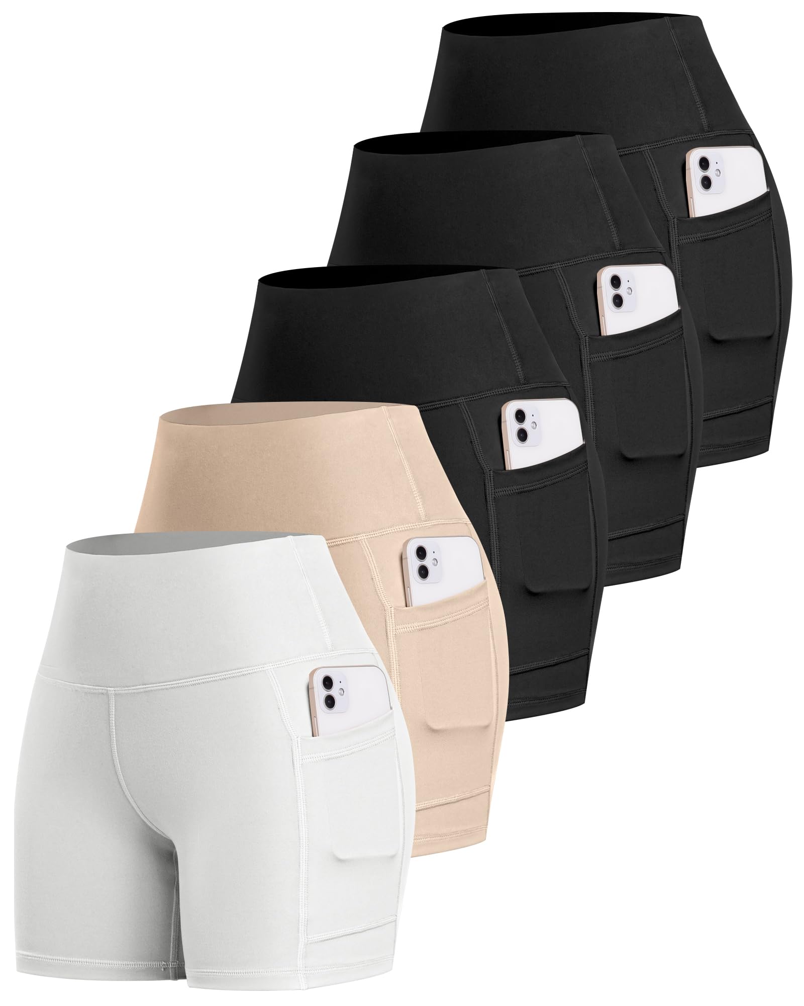 LZYVOO Biker-Spandex-Shorts für Damen, hohe Taille, Bauchkontrolle, Workout, Yoga-Shorts mit Taschen