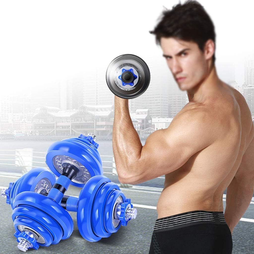 Regulowane hantle Zestaw hantli ciężarków 2 szt. Hantle z gumową osłoną Męska i damska fitnessowa wyjmowana sztanga do ćwiczeń ramion(30kg(15kg*2))