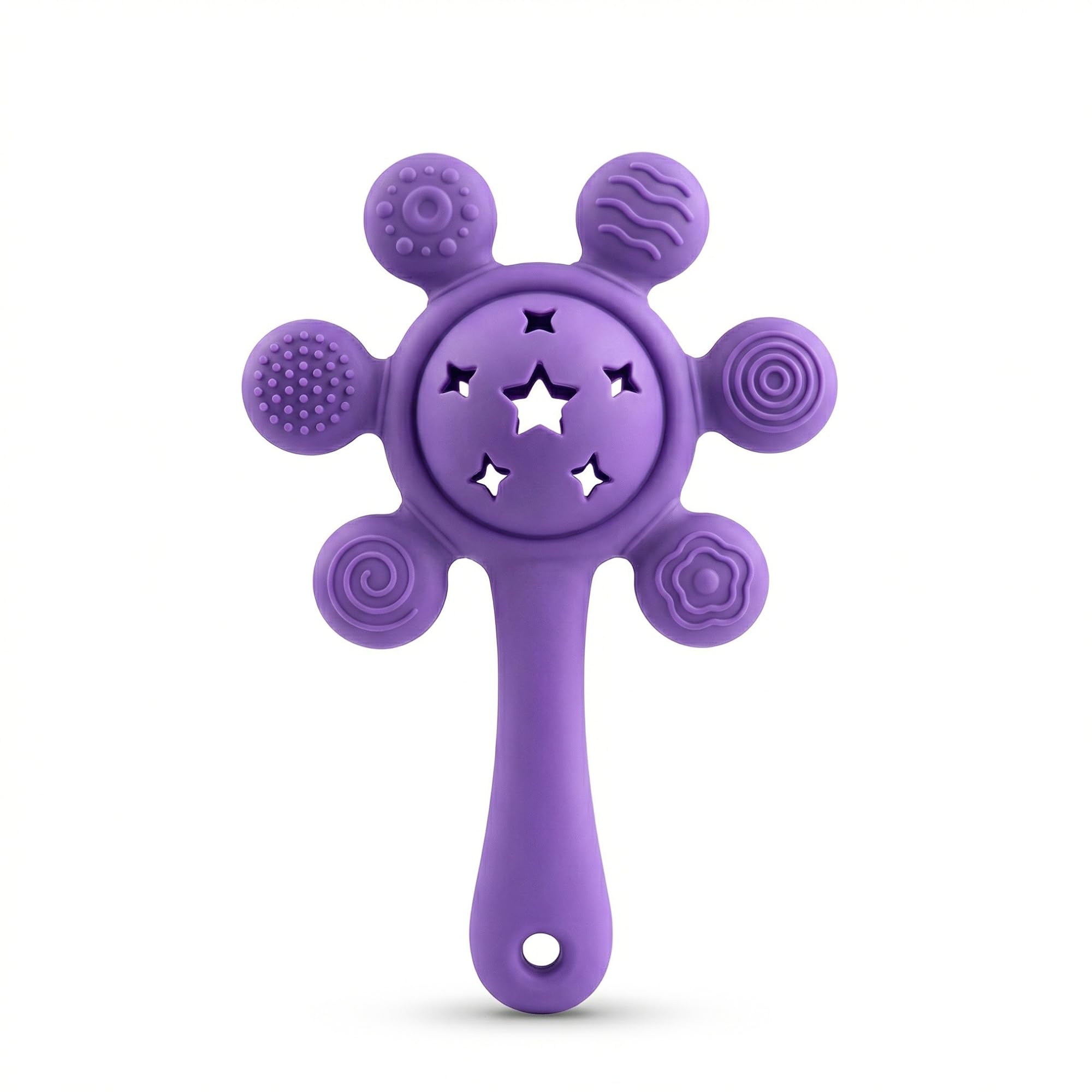 Teether for Baby | Musical Rattle Teethers for 3 to 24 Months | Silicone Rattle Teether | BPA-Free for Easy Teething | Jhunjuna, Baby Feeding Toys (Purple)-image-1