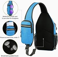 Vista 135 de Waterfly - Mochila cruzada tipo bandolera para viajes y caminatas, bolsa de pecho, Gris, talla única