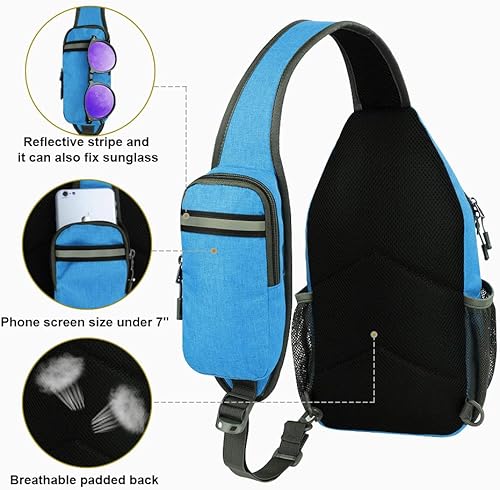 Miniatura 135 de Waterfly - Mochila cruzada tipo bandolera para viajes y caminatas, bolsa de pecho, Gris, talla única