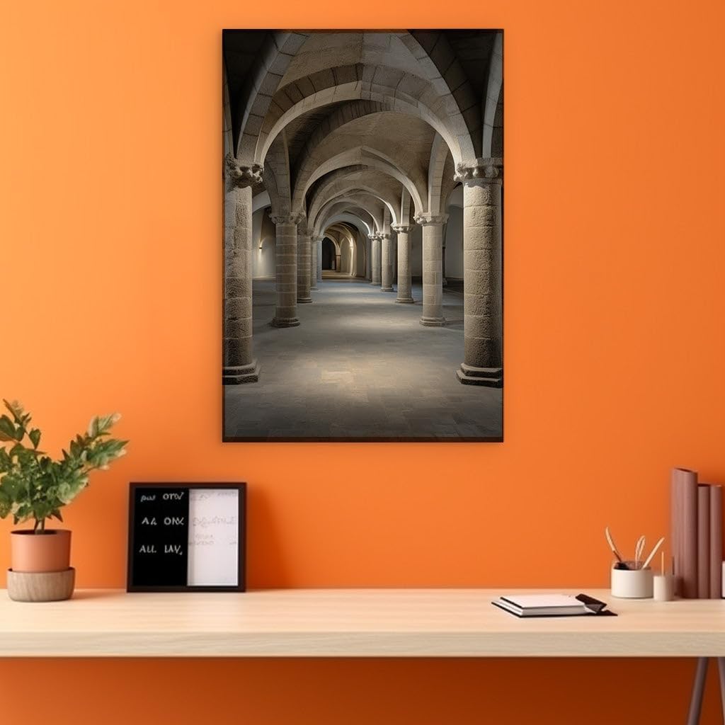 Canvas for Living room. Whispers from the Past: Unraveling the Mysteries of the Ancient Corridor, 27 x 18 inch Canvas Wall Art - Contemporary Masterpieces - Modern Home Decor