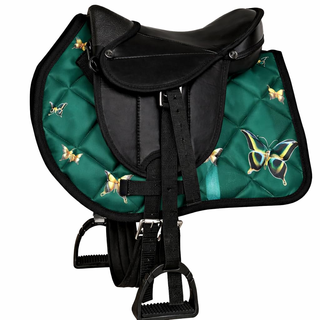 German Riding Shetty Sattelset Little Colour Star Butterfly - idealer Holzpferd Sattel