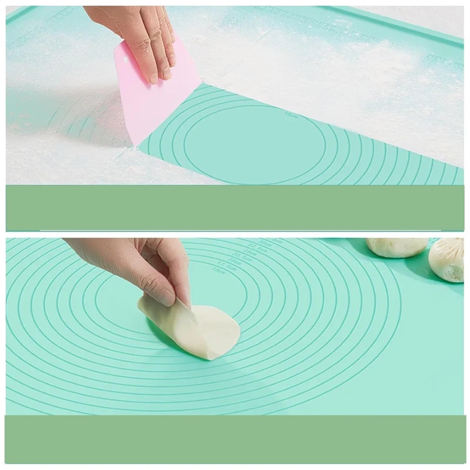 Teigknetmatte Extra große Silikon-Knetmatte, verdicktes Schneidebrett, Backbrett, Antihaftbeschichtung und Nudelmatte for den Haushalt(60x85cm)