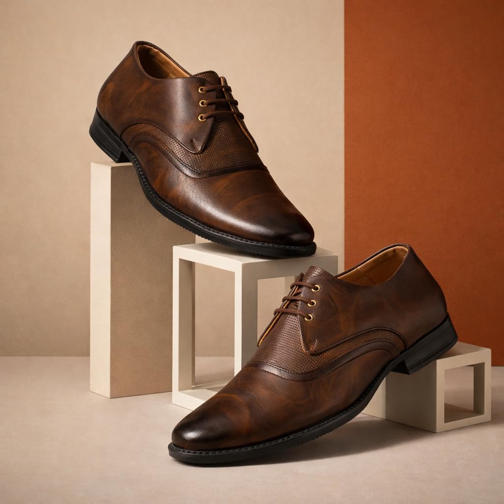 Premium Leather CLS6520 Derby Lace-Up Office Ethnic Mens Formal Shoes-image-33