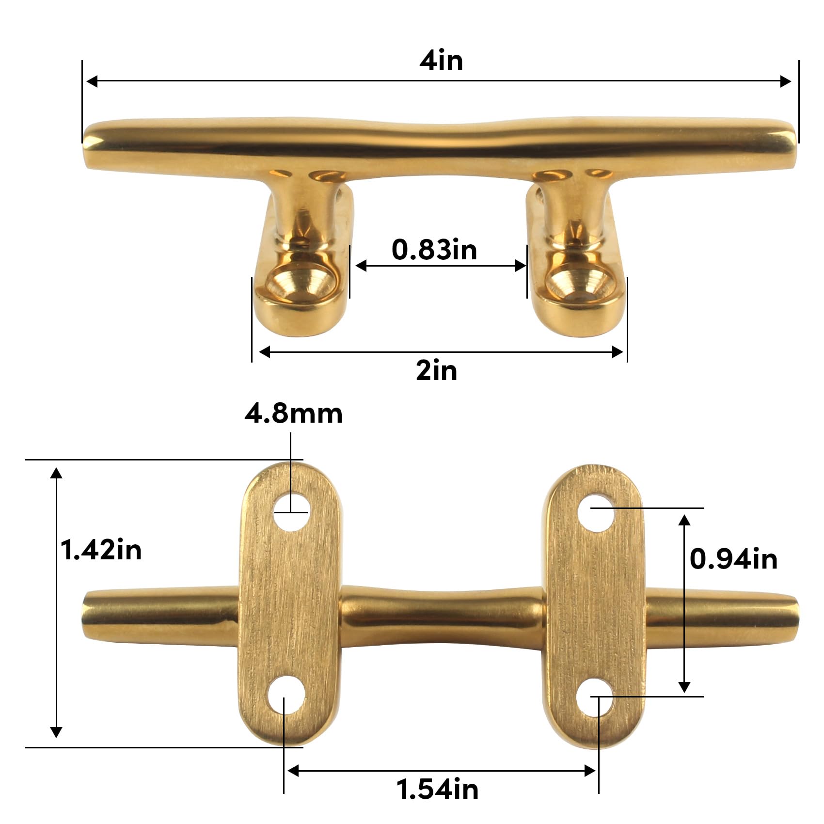 T-H Marine Molded Nylon Open Base Boat Or Dock Cleat - View #7