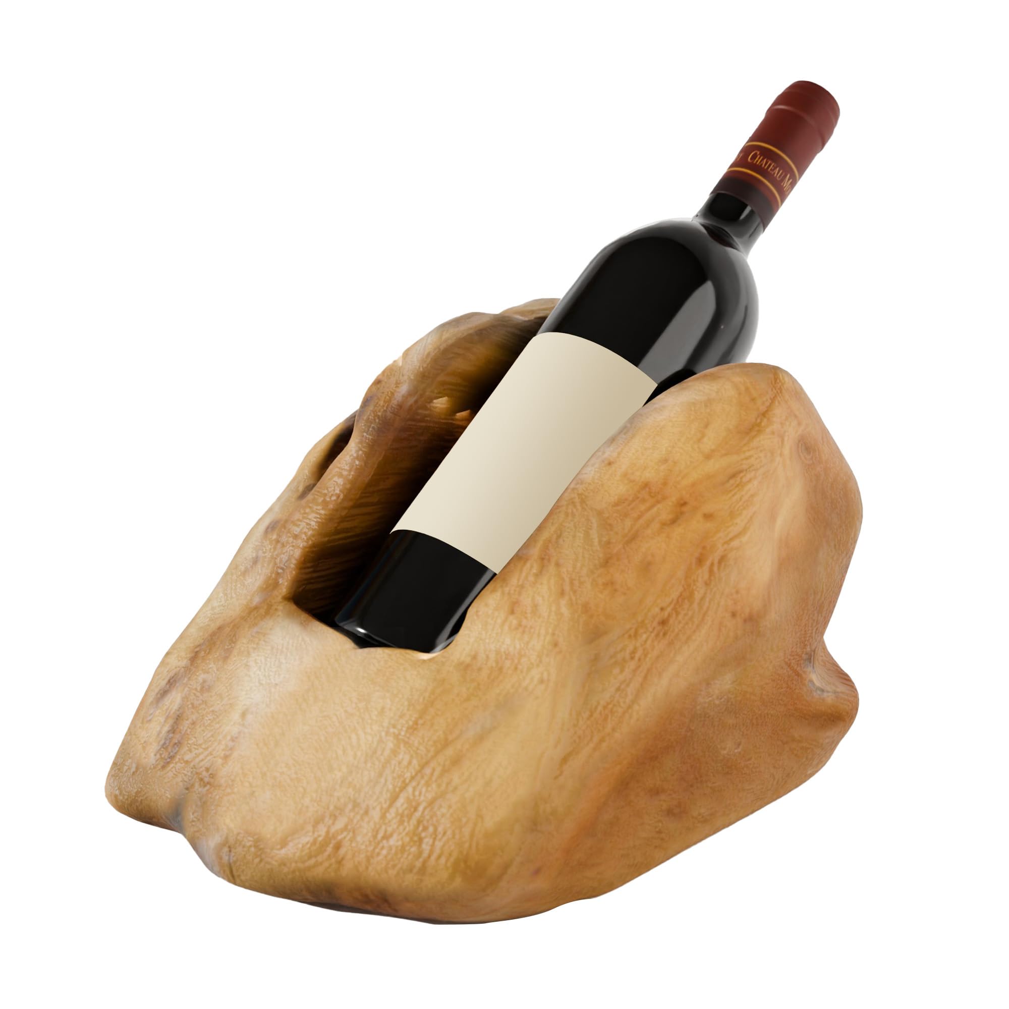 Portabottiglie in legno di radice – Portabottiglie in legno per 2 bottiglie di vino, oggetto decorativo in radica per cucina, sala da pranzo, soggiorno (Für 1 Flaschen Wein)