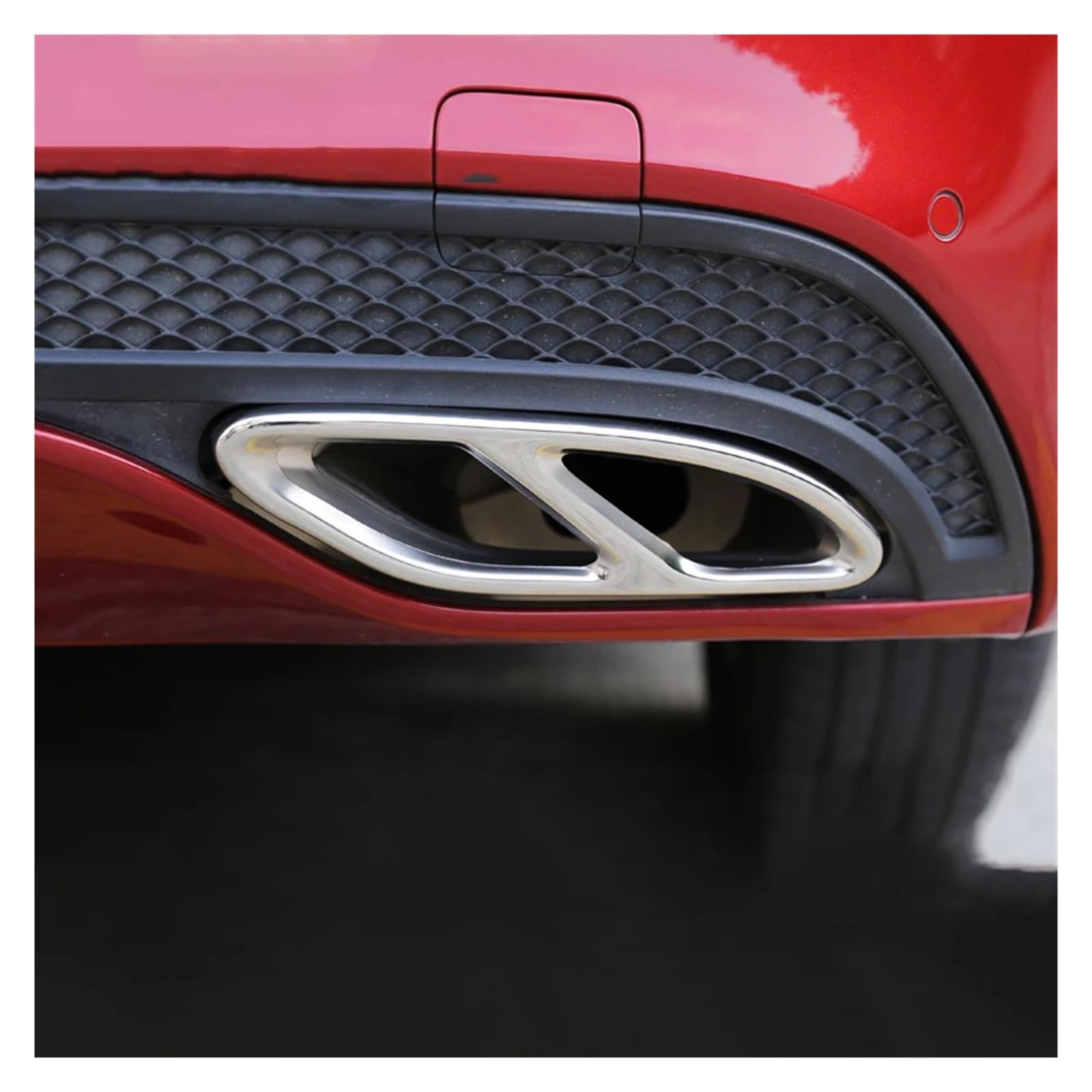 NEGRO Tail Muffler Pipe Cover Trim,Fit For, A B C E GLA GLC GLE GLS CLS Class Stainless Steel Car Rear Exhaust Throat Frame nakładka na tłumik pojazdu(Carbon Fiber)