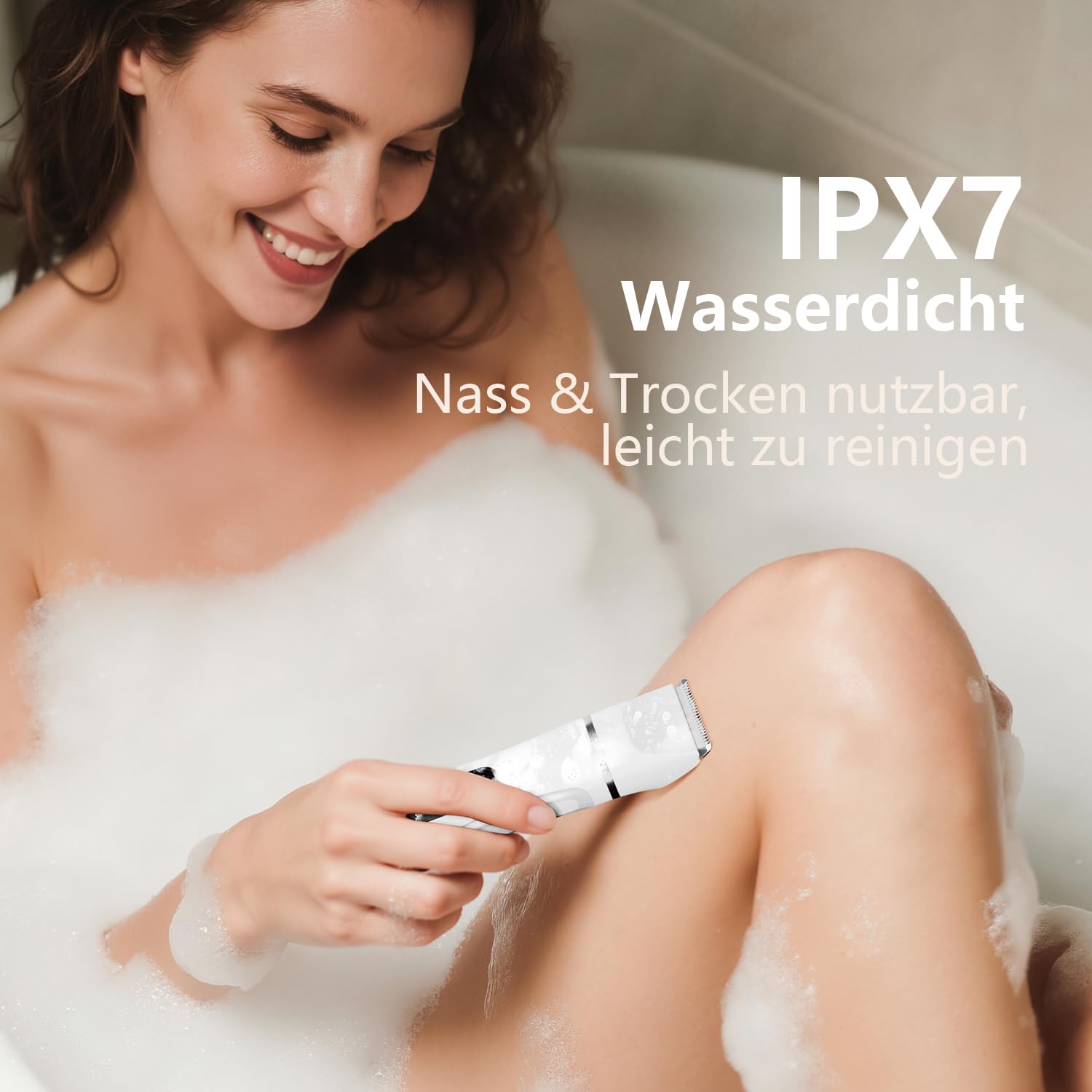 Intimrasierer für Frauen, Rasierer Damen Intimbereich Sanft, 2 in 1 Elektrischer Damenrasierer, Bikini Trimmer Wasserdicht für Körper Gesichtshaare, Damen Rasierer, Präzisions-Trimmer