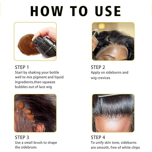 PLUSSIGN Lace Tint Melting Mousse 3-Pack – Light, Medium & Dark Brown Alcohol-Free Quick-Dry Foam for Lace Front Wigs, Toupees & Hairpieces, Natural Lace Color for Scalp Blend, for All Skin Tones - Image 5