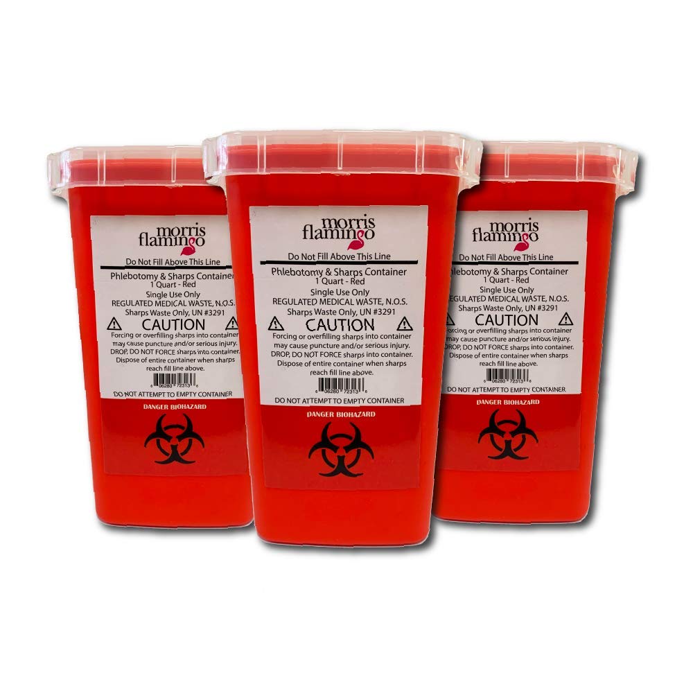 Morris Flamingo 1 Quart Sharps Container 3-Pack