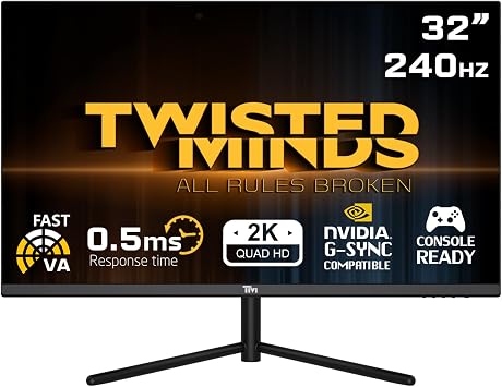 TWISTED MINDS 32" TM32QHD240VA QHD 2K 240HZ 0.5MS HDMI DP HDR10 GAMING MONITOR