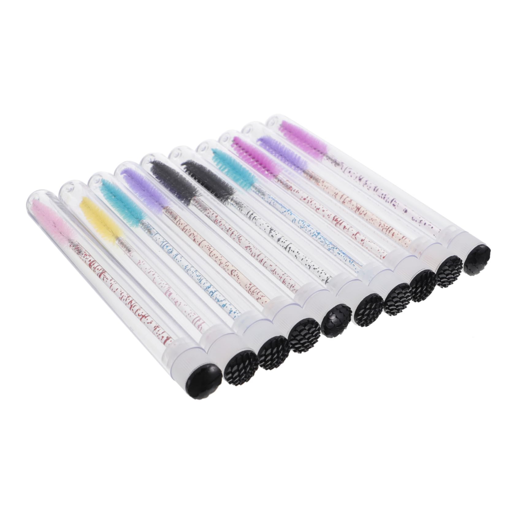 TOVINANNA 30pcs Tube-mounted Crystal Eyelash Brush Pp Material Portable Mascara Wand for Women Random Color