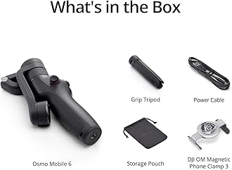 DJI Osmo Mobile 6, 3-Axis Phone Gimbal, Object Tracking, Built-In Extension Rod, Portable and Foldable, Android and iPhone Gimbal, Vlogging Stabilizer, YouTube TikTok Video, Slate Gray