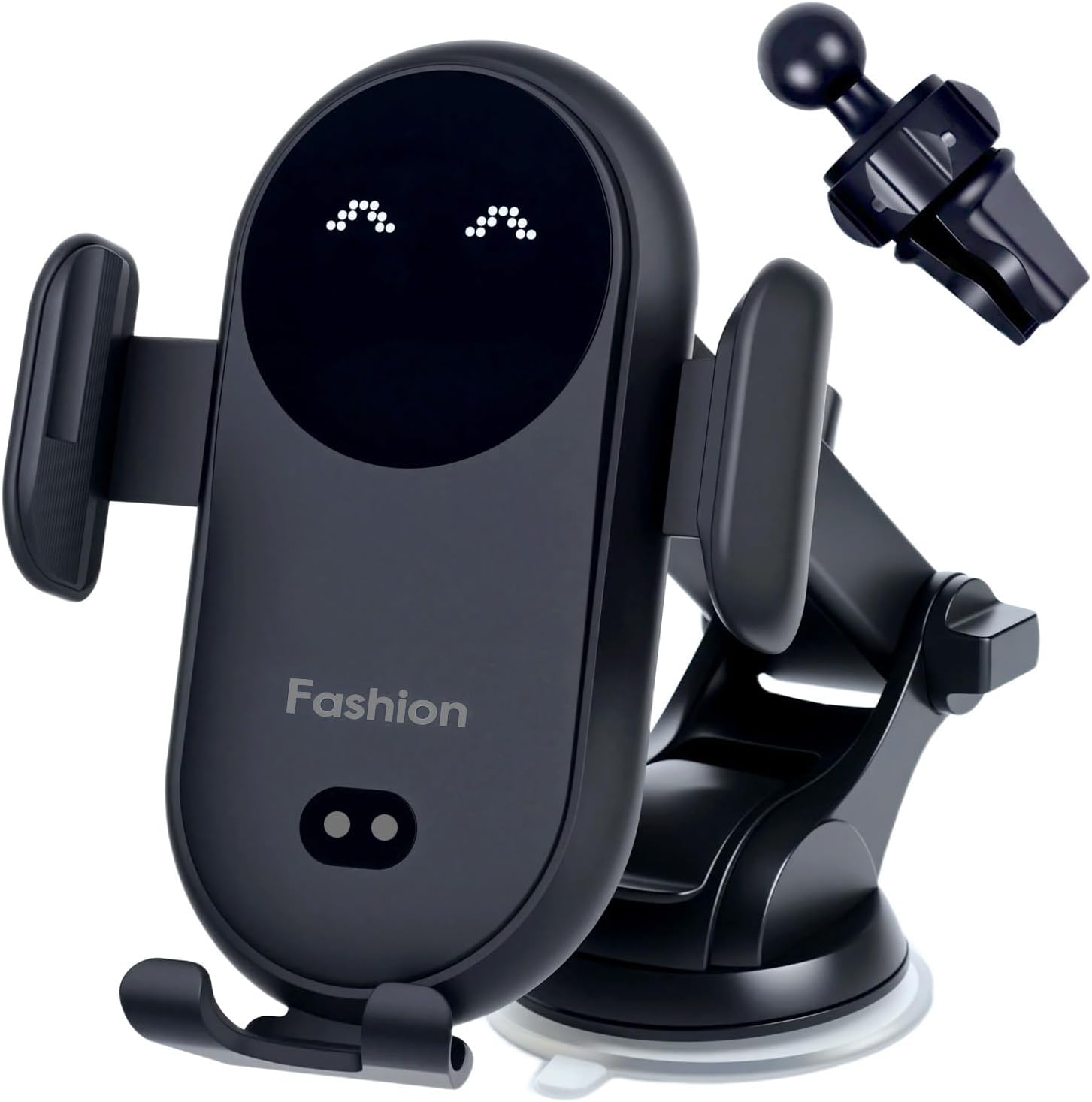 Wireless Car Charger, Auto-Clamping 3-in-1 Phone Mount - 15W/10W/7.5W Fast Charging Car Accessories Compatible with iPhone 16/15/14/13/12/11/Xs/XR, Samsung S23 Ultra/S22/S21/S20/S10+/S9(Black)