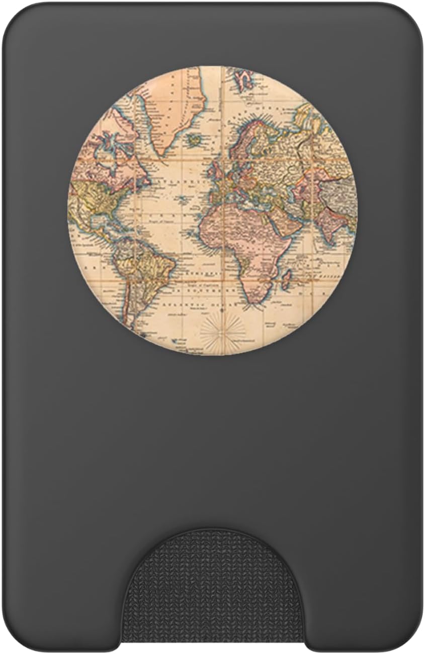 Vintage Travel World Map Design Travel Globe Background PopSockets PopWallet for MagSafe