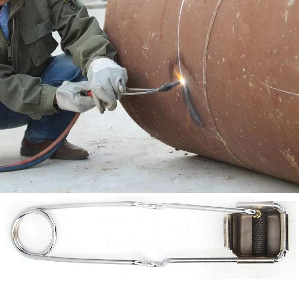 SANON Accendi Torce di Saldatura, Accendino a scintilla in acciaio nichelato a testa tonda con 1 pezzo di pietra focaia + 10 pezzi di pietra focaia per accenditore per saldatura