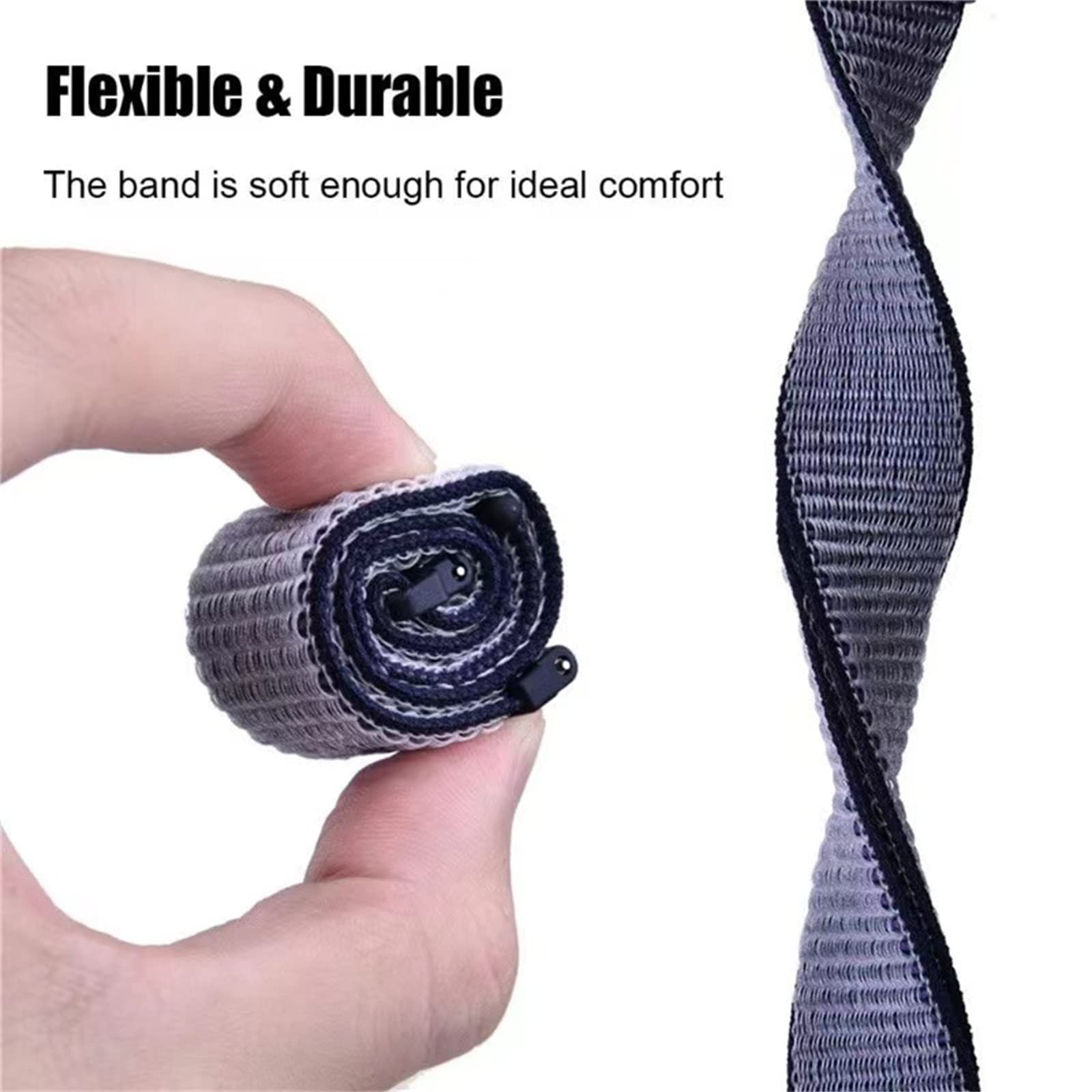 KUWAI Geflochtenes Nylon-Armband Für Amazfit T-Rex 3 – Elastisch, Verstellbarer Metallverschluss, 27 Mm