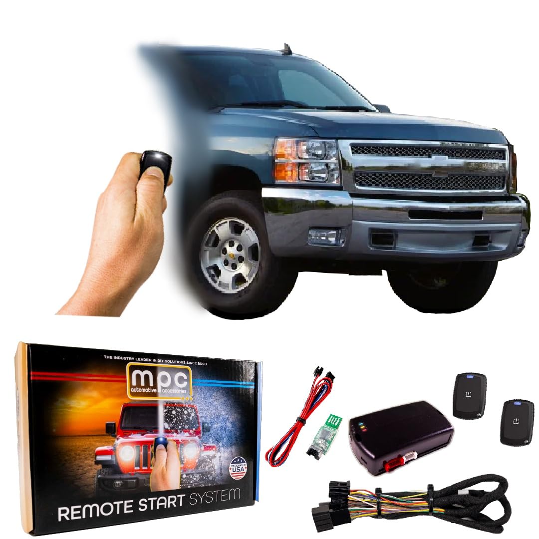 MPC Complete Plug-n-Play 1-Button Remote Start Kit Compatible with Chevrolet Silverado 1500 2007-2013 EZ Connect T-Harness - Firmware Preloaded