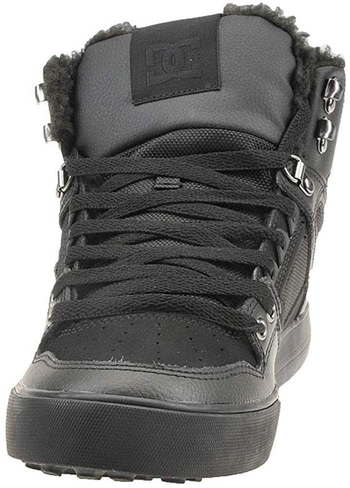 DC Men's Pure HIGH-TOP WC WNT Skate Shoe, Black/Black/Black, 8