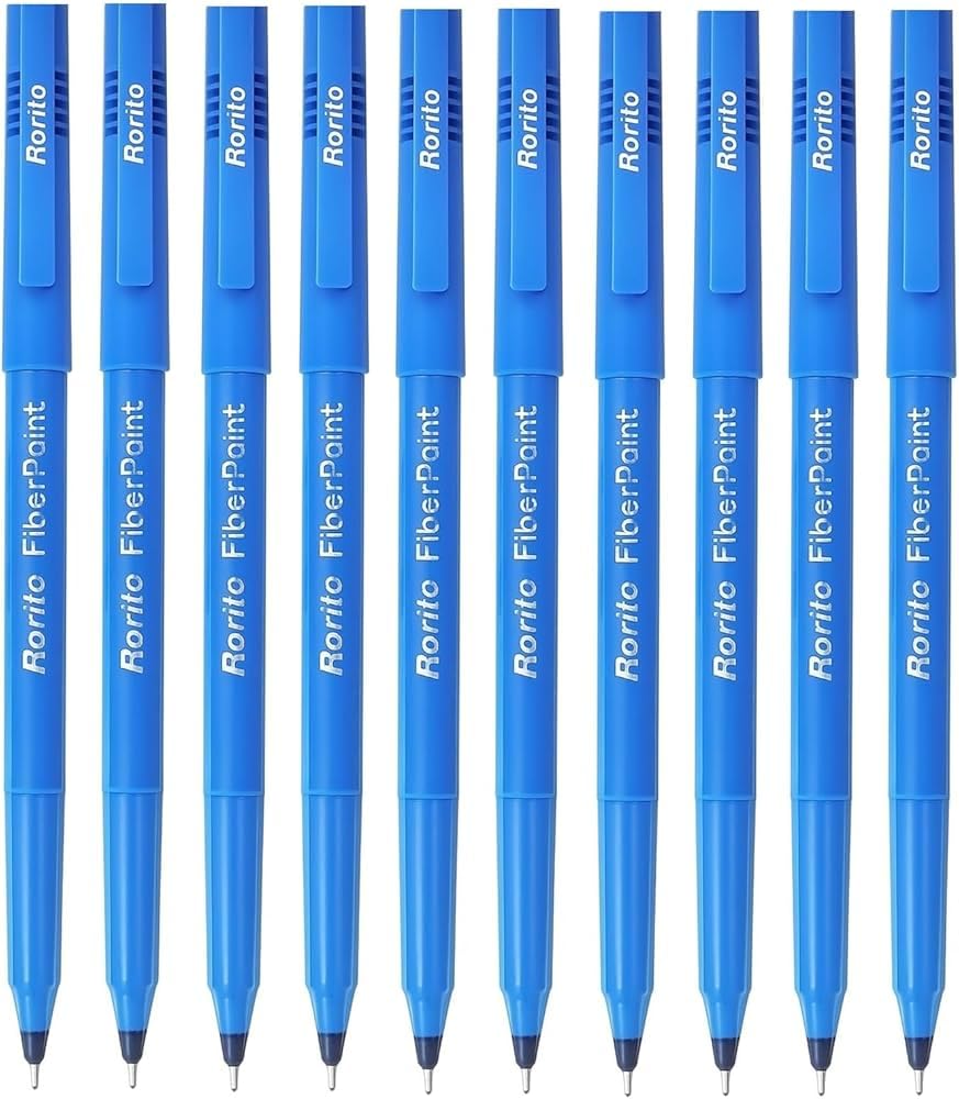 Rorito Fiberpoint Ball Pen – Blue | Smooth Writing, Comfortable Grip & Long Ink Life | Ideal for School, College & Office Use | Pack of 20 Pens-image-49